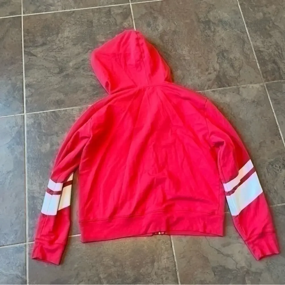 Pink cropped J. Crew casual cute hoodie zip up sweatshirt